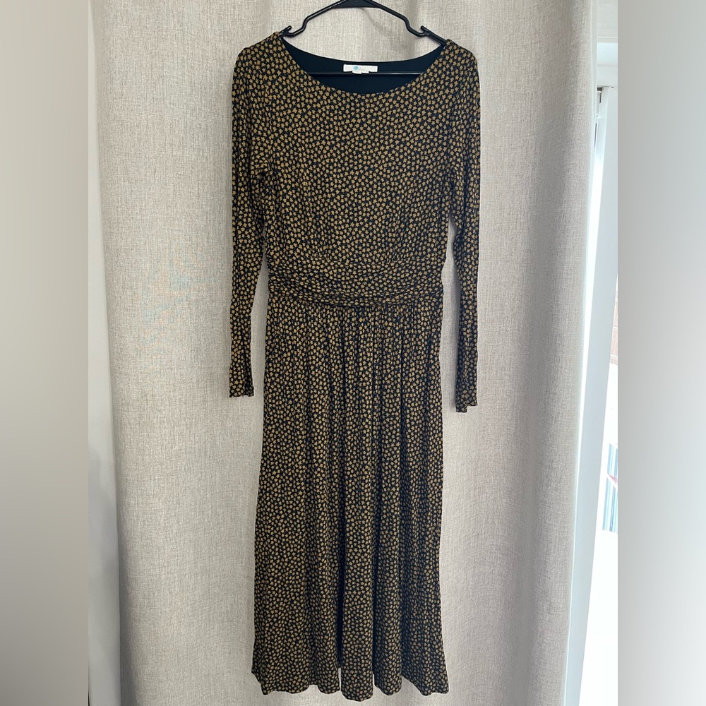 Boden Black and Gold Long Sleeve Dress